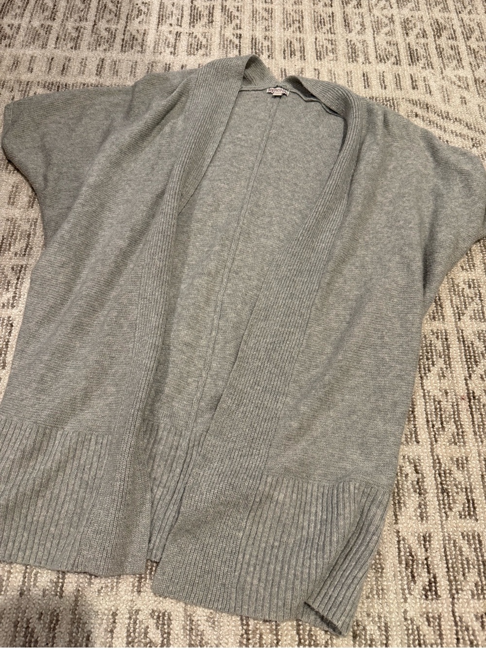 Light Gray Open-Front Women's Sweater Cardigan